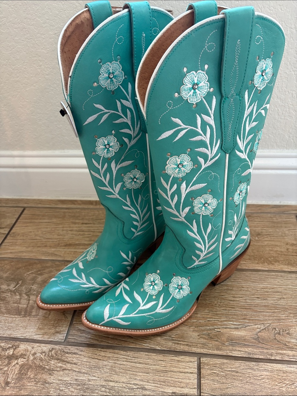 Ariat Turquoise Floral Embroidered Lace-Up Women's Boots